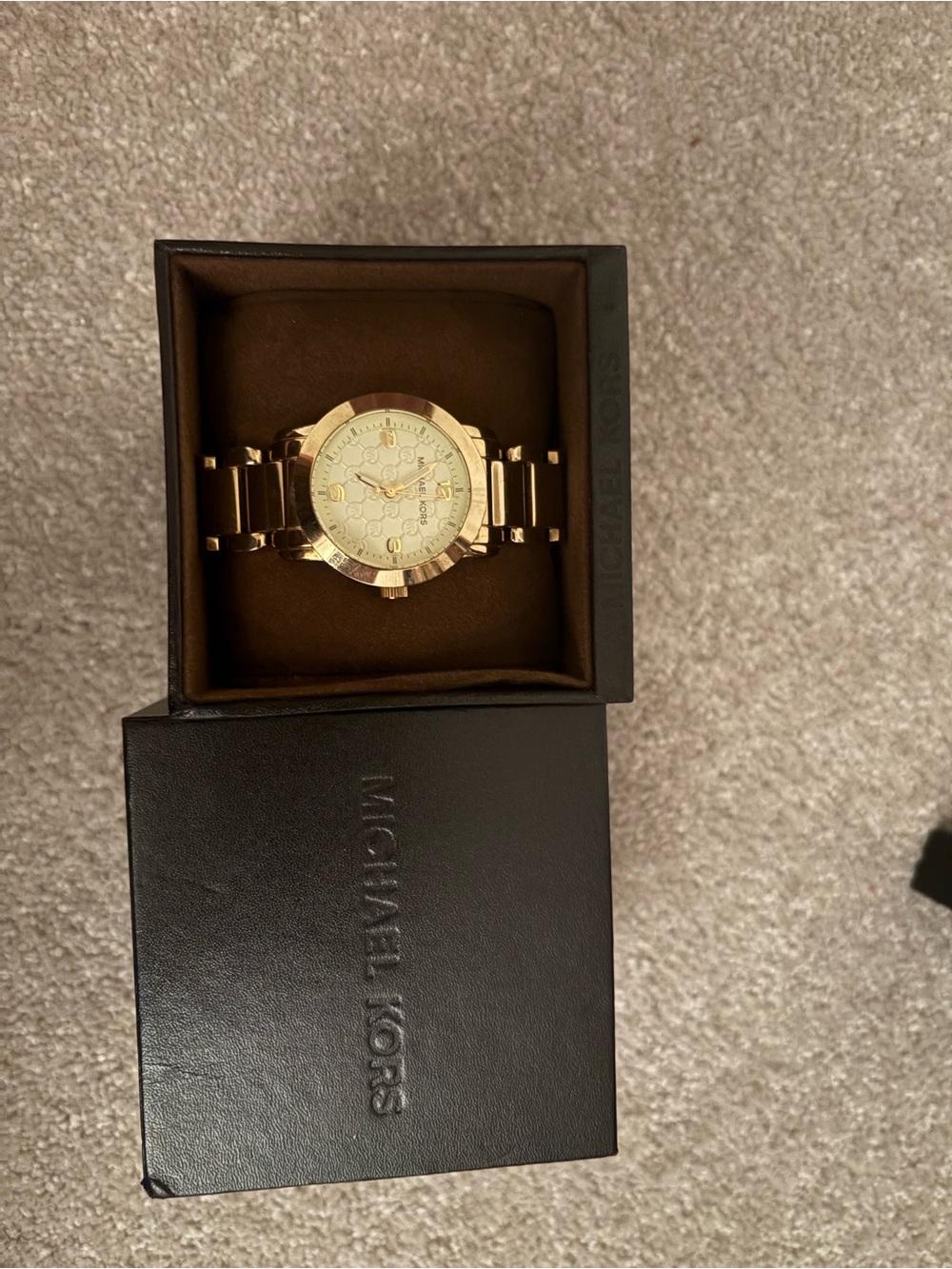 Michael Kors Womens Watch MK3158 Champagne Dial Gold Tone